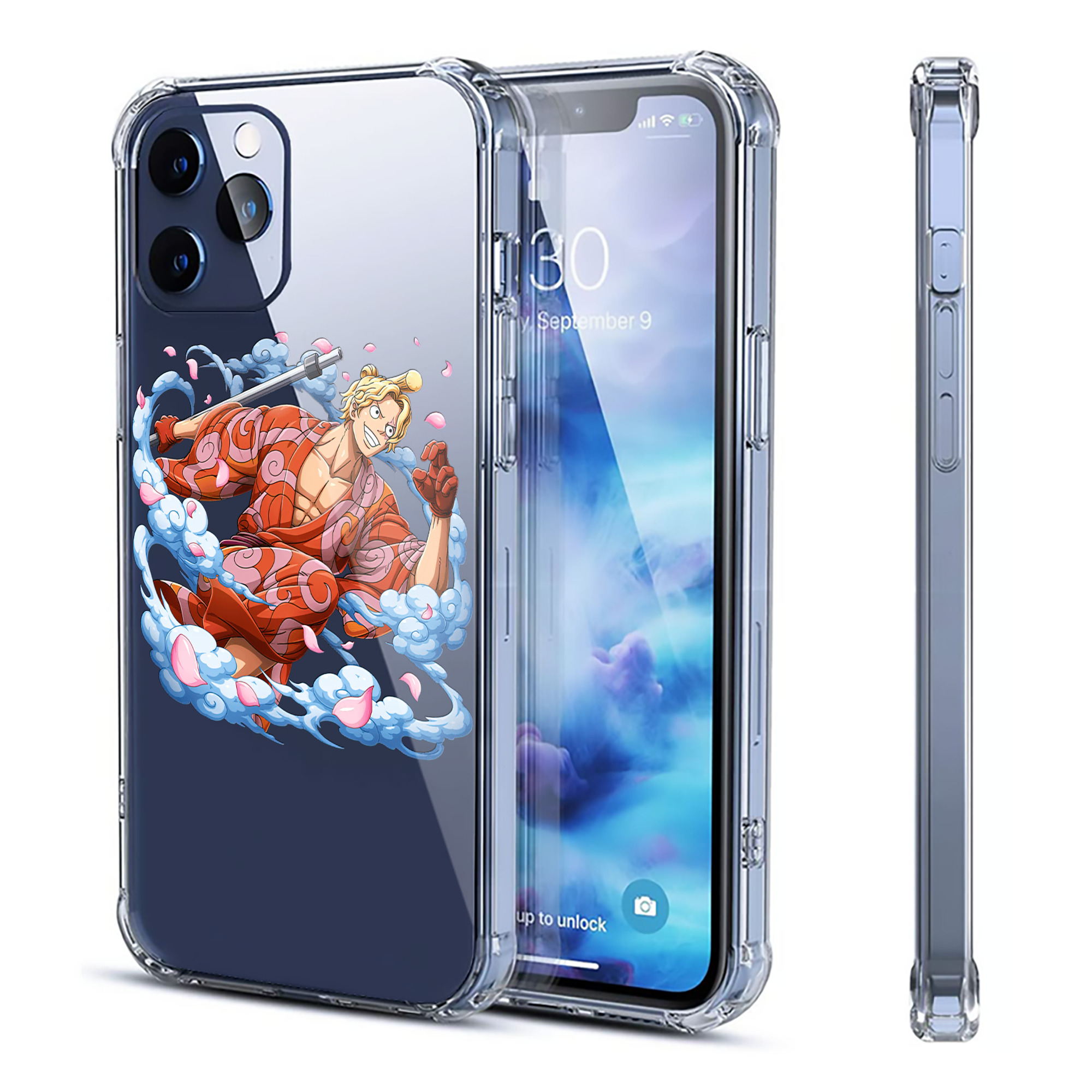（画像用） ワンピース サンジ ONE PIECE Sanji 【iPhone 12シリーズ対応】透明スマホケース（クリアソフトケース）